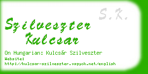 szilveszter kulcsar business card
