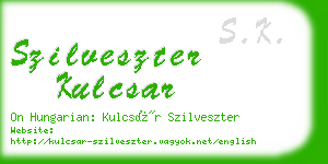 szilveszter kulcsar business card